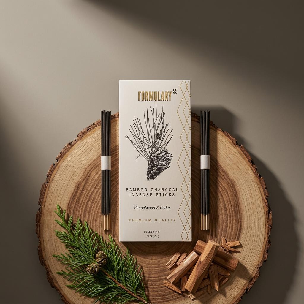Sandalwood & Cedar – Bamboo Charcoal Incense Sticks